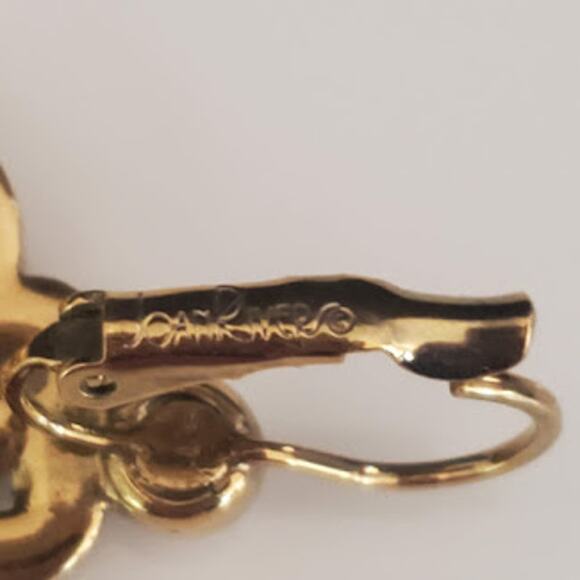 VTG Joan Rivers Chandelier‎ Gold Tone Clear Crystal Dangle Earrings Lever Back - Picture 2 of 4